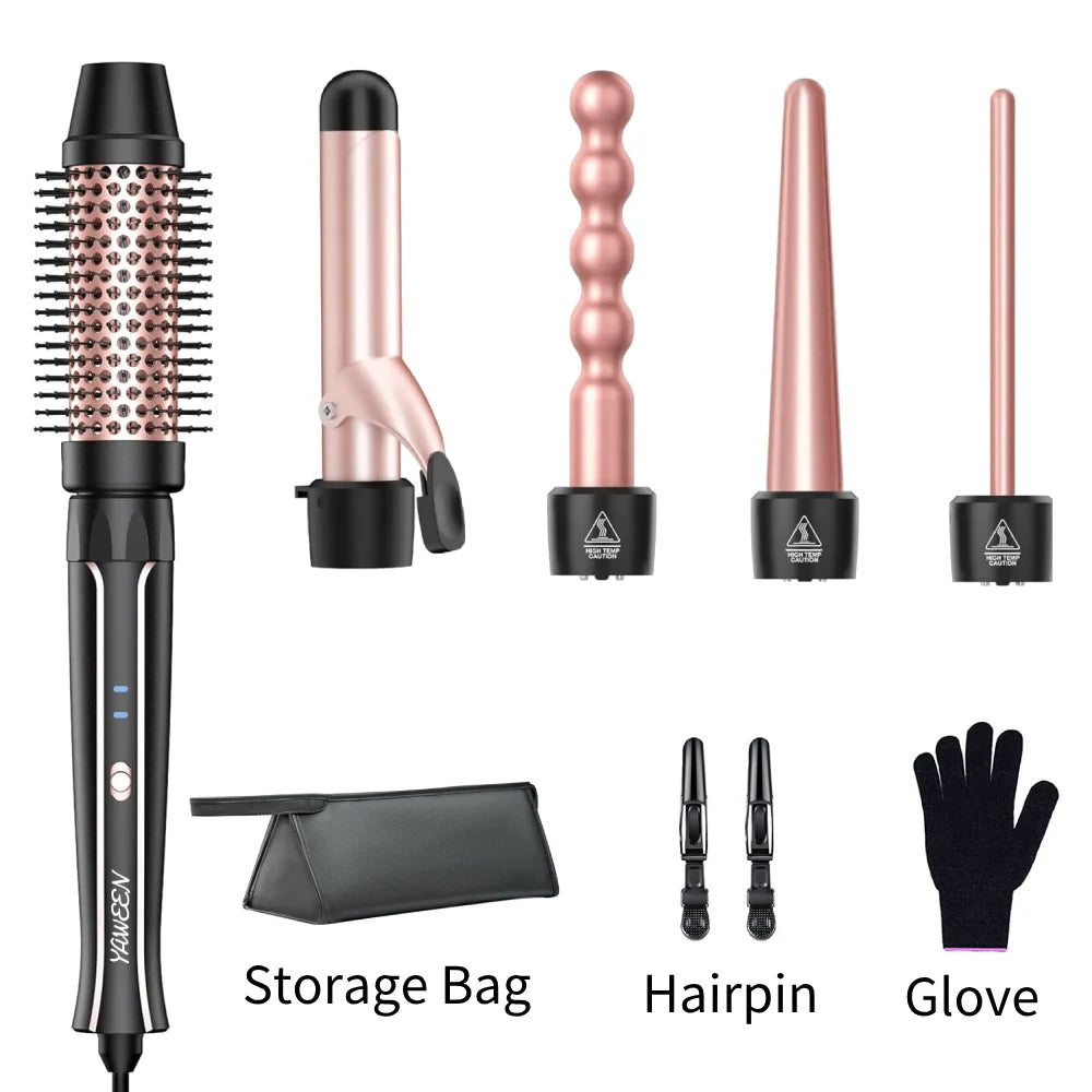 Hair Curler 5 in 1 Professional Curling Iron Hair Straightener Styling Tool For Professional Hair Dryer Household