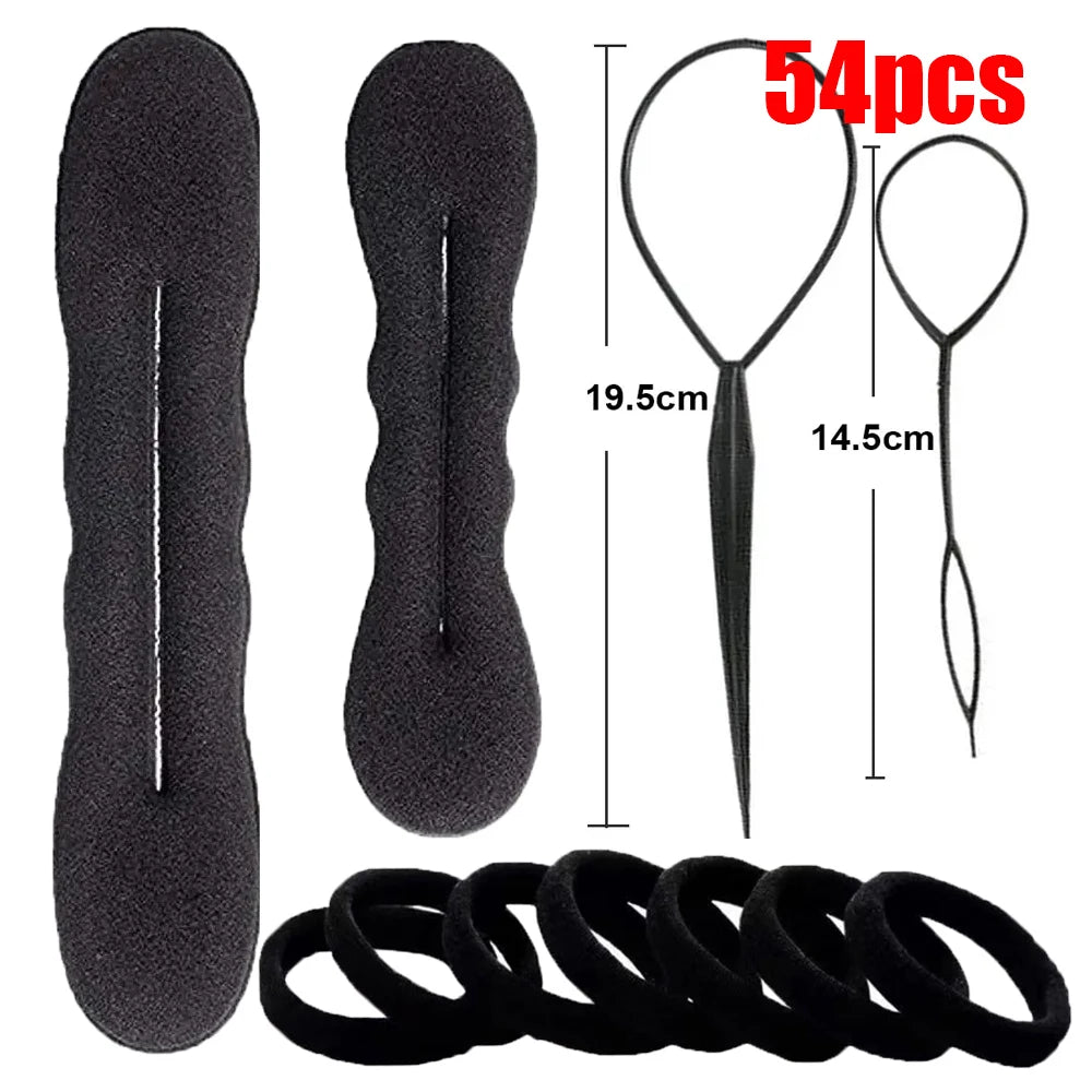 Sponge Plastic Loop Curly Hair Maker Hair Scrunchie Headband Twist Donut Bun Curler Hairbands Hairstyle Tools