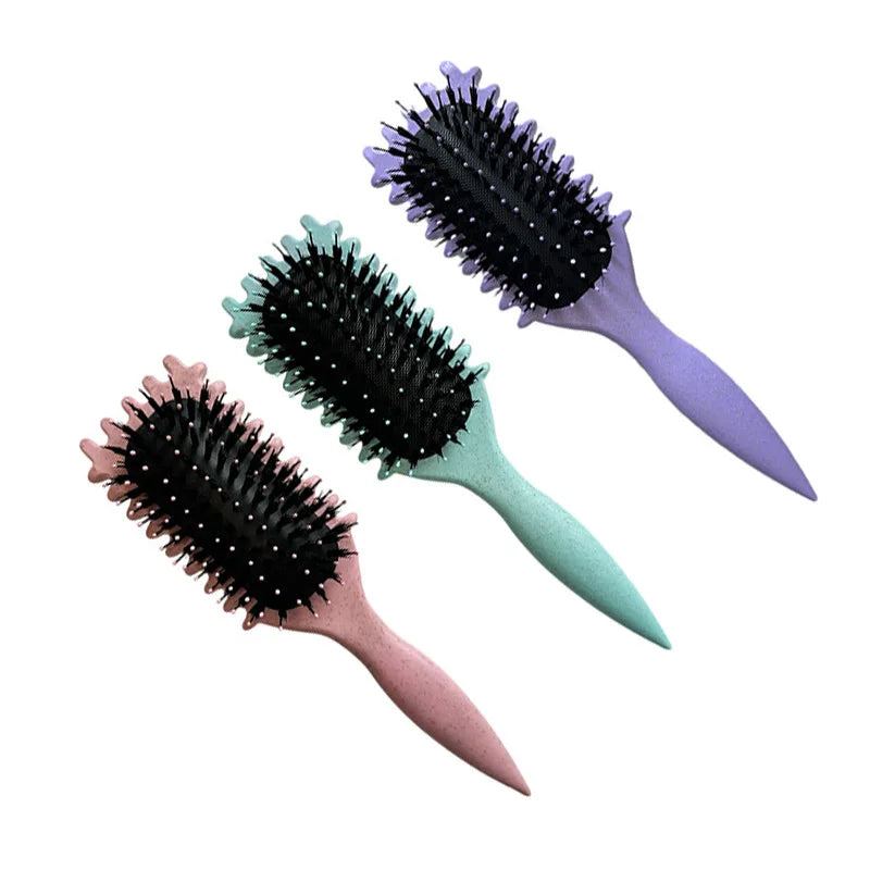 1PC Salon Styling Curly Hair Styling Brush Curl Hair Brush for Combing and Shaping Men's and Women's Curls Reduce Pulling Tools